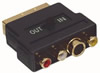 Adaptateur fiche Péritel mâle vers 3x RCA + 1 S-Video avec switch In/Out, doré