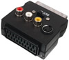 Adaptateur fiche Péritel mâle vers 3x RCA + 1 S-Video avec switch In/Out