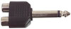 Adaptateur Jack 6.35mm mono mâle - 2x RCA femelle
