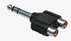 Adaptateur Jack 6.35mm stéréo mâle - 2x RCA femelle