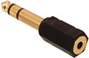Adaptateur Jack 6.35mm stéréo mâle - Jack 3.5mm stéréo femelle, doré