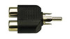 Adaptateur RCA mâle - 2x RCA femelle, doré