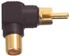 Adaptateur RCA mâle - RCA femelle, noir, angle 90°, doré