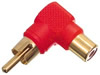 Adaptateur RCA mâle - RCA femelle, rouge, 90°, doré