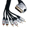 Câble fiche péritel vers 2x RCA video IN/OUT + 4x RCA audio IN/OUT, haute qualité, 1.5m