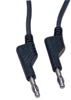 Cordon de Mesure Moulé Silicone avec Fiches Bananes 4mm, Noir, 1.5m