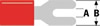 Cosse a Fourche A=4.3mm B=7.2mm - Rouge, 100pcs