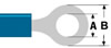 Cosse a Oeil A=4.3mm B=6mm - Bleu, 100pcs