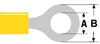 Cosse a Oeil A=5.3mm B=8mm - Jaune, 100pcs