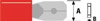 Cosse Mâle A=2.8mm B=0.8mm - Rouge, 100pcs