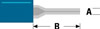 Cosse Mâle Cylindrique A=1.9mm B=12mm - Bleu, 100pcs