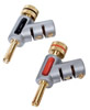 Fiche Banane pour Haut-parleurs + Connexion Jack Dorée 4mm - 2 pcs
