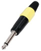 Fiche Jack 6.35mm Mono Mâle, jaune