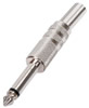 Fiche Jack 6.35mm Mono Mâle, métallique
