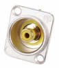 Fiche RCA Femelle, montage Chassis, Forme D, Jaune