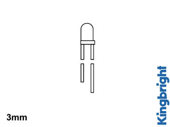 LEDs standard 3mm - rouge transparent, cliquez pour agrandir