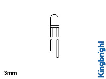 LED standard 3mm - vert diffusant, cliquez pour agrandir