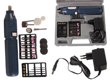 Perceuse rechargeable avec 34 accessoires, cliquez pour agrandir 