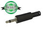 Jack male 3.5mm mono plastique noir