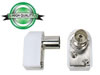 Fiche coax male coudee 9.5mm/2.3mm - blanc