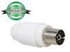 Fiche coax femelle tv 9.5mm / 2.3mm plastique blanc