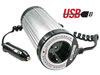 Convertisseur à onde sinusoïdale modifiée 150W entrée 12vdc / sortie 230vac - terre allemande - auto-restart + sortie usb - cylindrique