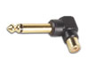 Adaptateur Jack 6.35mm stéréo mâle - RCA femelle 90°, doré