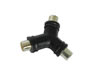 Adaptateur RCA femelle - 2x RCA femelle, angle 60°