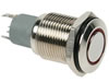 Bouton-Poussoir EN ACIER Inoxydable SPDT 1NO 1NC - Anneau Rouge - 19mm