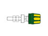 Douille 4mm - Longue Tige - Jaune + Vert (pk 10A)