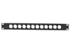 Face-avant pour Rack 19, avec 12 Trous pour Connecteurs XLR, 1U, Epaisseur 1.2mm, Noir