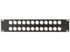 Face-avant pour Rack 19, avec 24 Trous pour Connecteurs XLR, 2U, Epaisseur 1.2mm, Noir