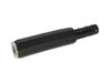 Fiche Jack 6.35mm Mono Femelle, Nickelé Noir avec Capot En Caoutchouc