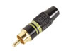 Fiche RCA Male - Dorée - Capot Noir - Bague Jaune