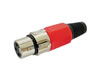 Fiche XLR Femelle Nickelée 3 Broches - Rouge