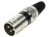 Fiche XLR Male 3 Broches, Nickelée (2 Pcs)