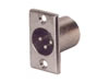 Fiche XLR Male Nickelée 3 Broches pour Chassis