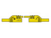 Hirschmann - Cordon de Mesure Isole 4mm 25 cm avec Reprise - Jaune (MLB-Sh/Ws 25/1)