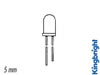 LED Faible Courant Jaune Diffusant 5mm 3.2mcd