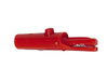 Pince crocodile isolee 4mm à boitier rigide 53mm - rouge